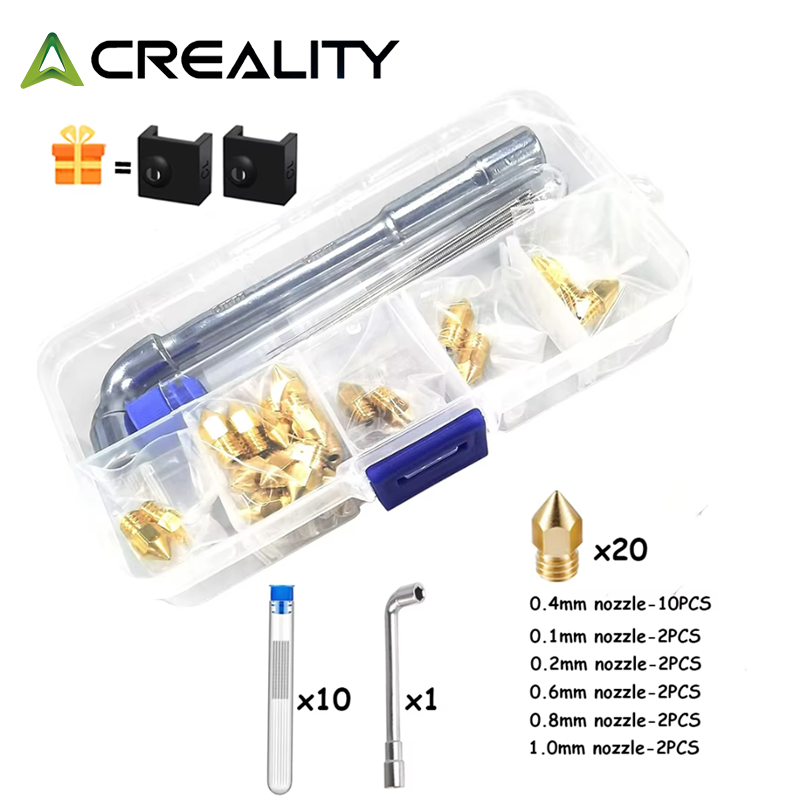 CREALITY 20 Pcs MK8 Brass Nozz - Creality Printer Ender 3 ulasan dan harga
