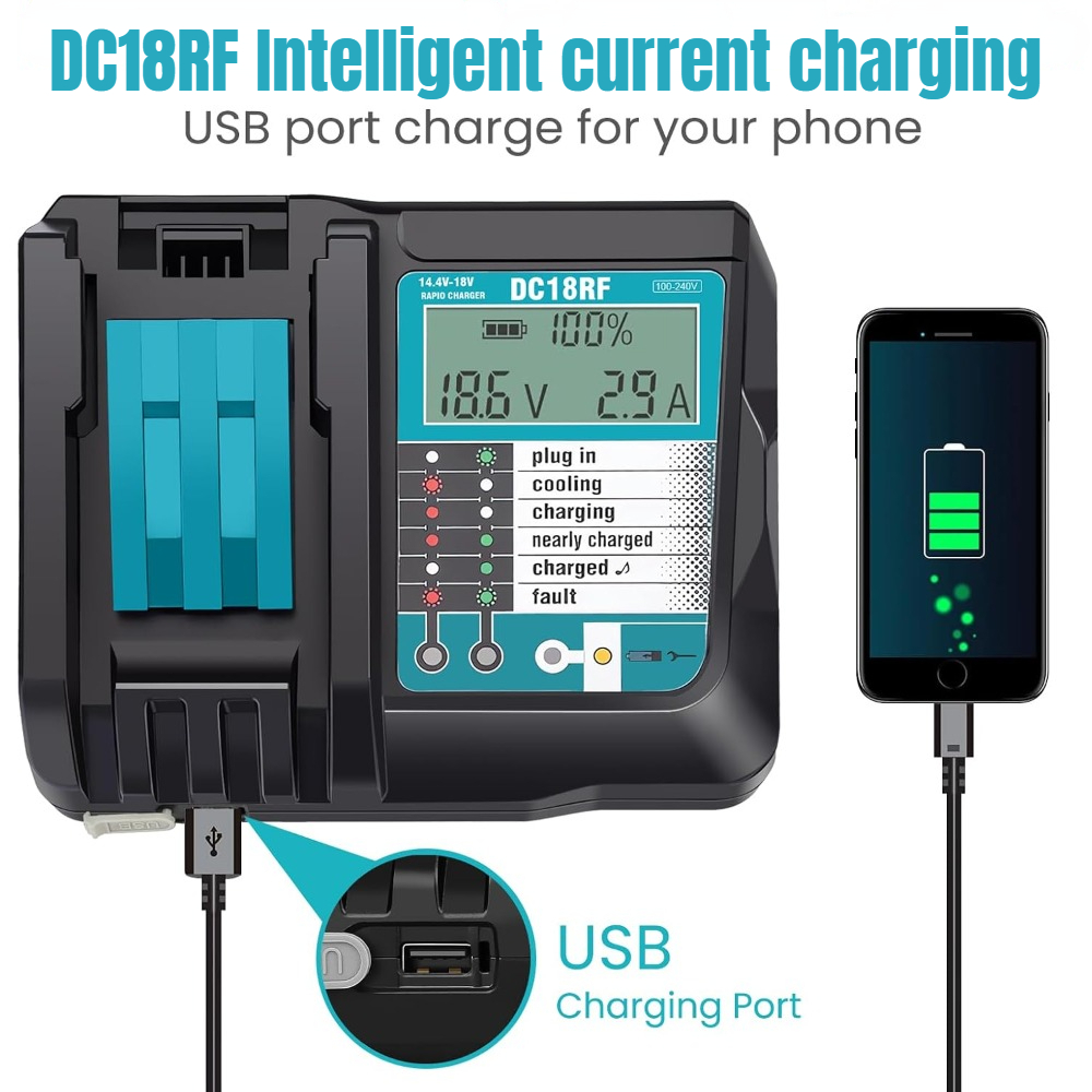 DC18RF Li-ion Super Fast Charg - Makita Drill Hp1640 ulasan dan harga