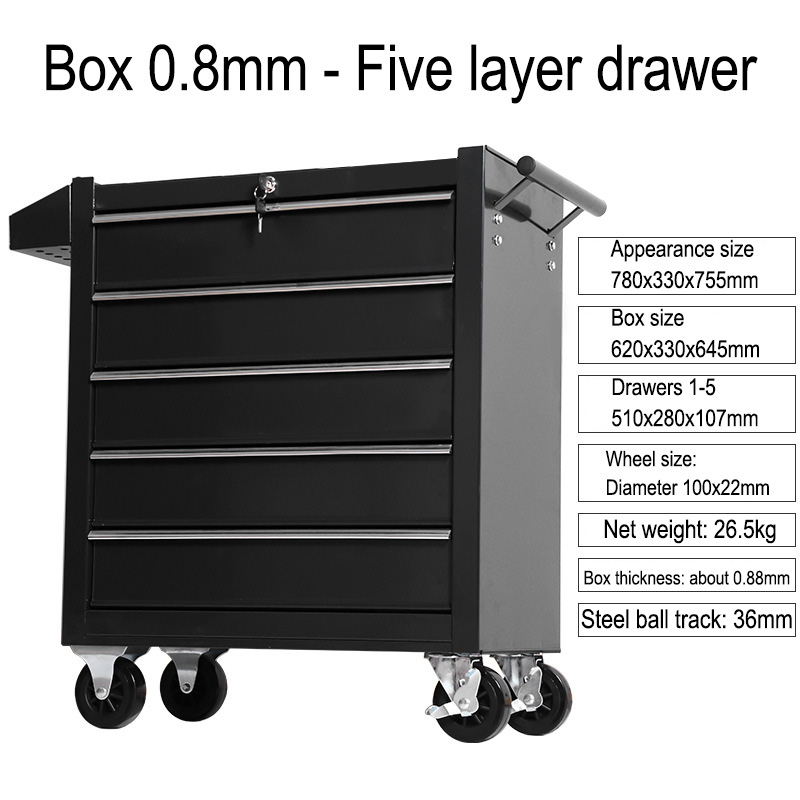 5 Drawer Storage Tool Box Trol - Car Workshop Tools Kit ulasan dan harga