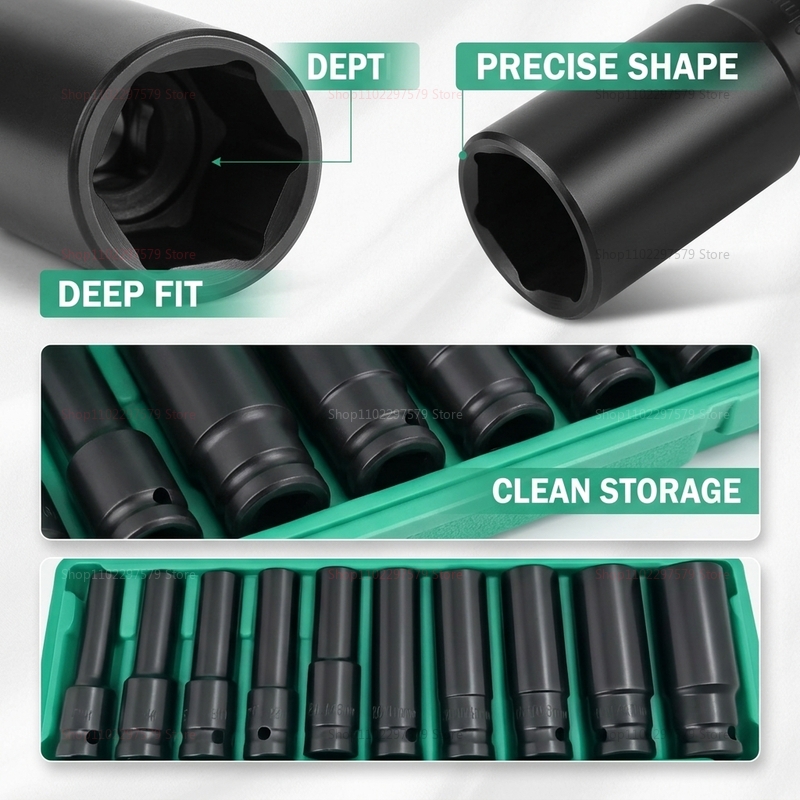 10pcs Socket Wrench Set 8-24mm - Car Workshop Tools Kit ulasan dan harga